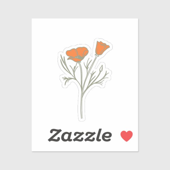Sticker Pavot de Californie (Feuille)