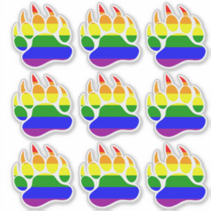Sticker Paw d'oreille du drapeau arc-en-ciel
