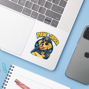 Sticker Paw & Order Chien Police PNG, Sublimation Drôle de