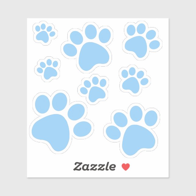 Sticker Pawprint Bleu (Feuille)
