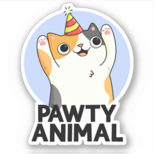 Sticker Pawty Animal Funny Party Chat Pun