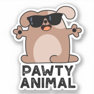 Sticker Pawty Animal Funny Party Chien Pun