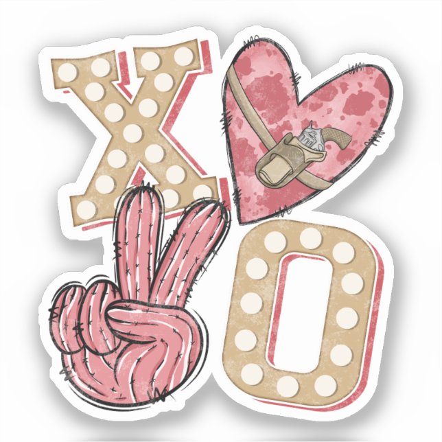 Sticker Pays occidental Xoxo | Embrous et baisers (Recto)