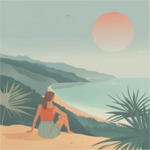 Sticker Paysage Abstrait de Boho (9)