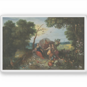 Sticker Paysage avec Allégories des Quatre Éléments