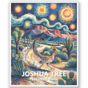 Sticker Paysage coloré du désert Roadrunner de Joshua Tree