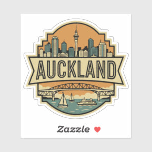 Sticker Paysage d'Auckland Nouvelle-Zélande Badge de Voyag