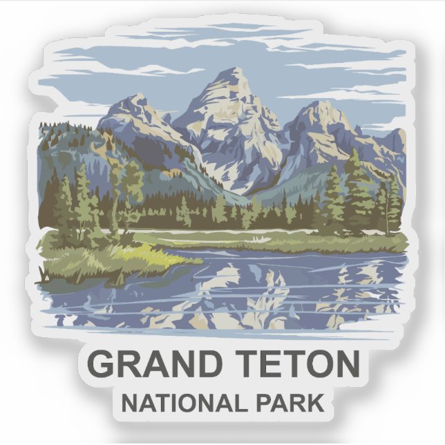 Sticker Paysage du parc national de Grand Teton (Devant)