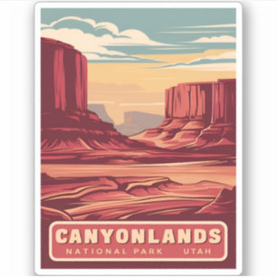 Sticker Paysage du parc national des Canyons Vintage voyag