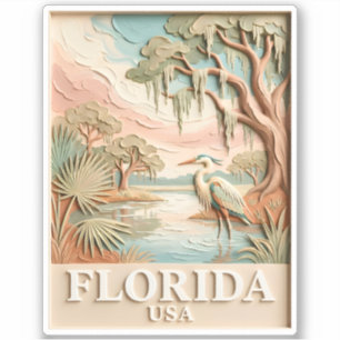 Sticker Paysage Texturé de la Faune Aviaire des Everglades