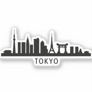 Sticker Paysage urbain japonais Silhouette de la skyline
