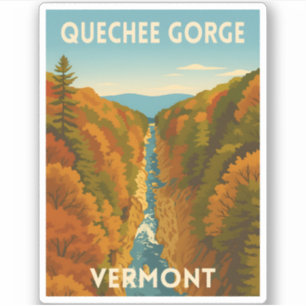 Sticker Paysage vintage de Vermont Quechee Gorge