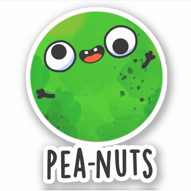 Sticker Pea-noix drôle Crazy Pea Pun (Devant)