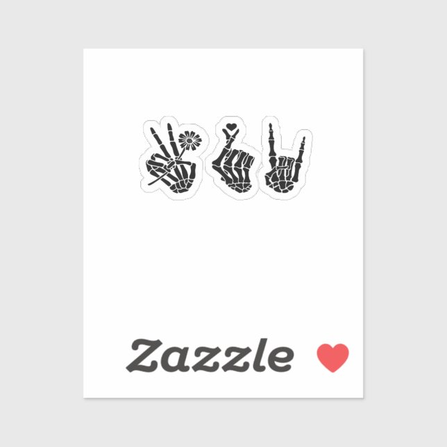 Sticker Peace And Roll Skeleton Mains Classique (Feuille)