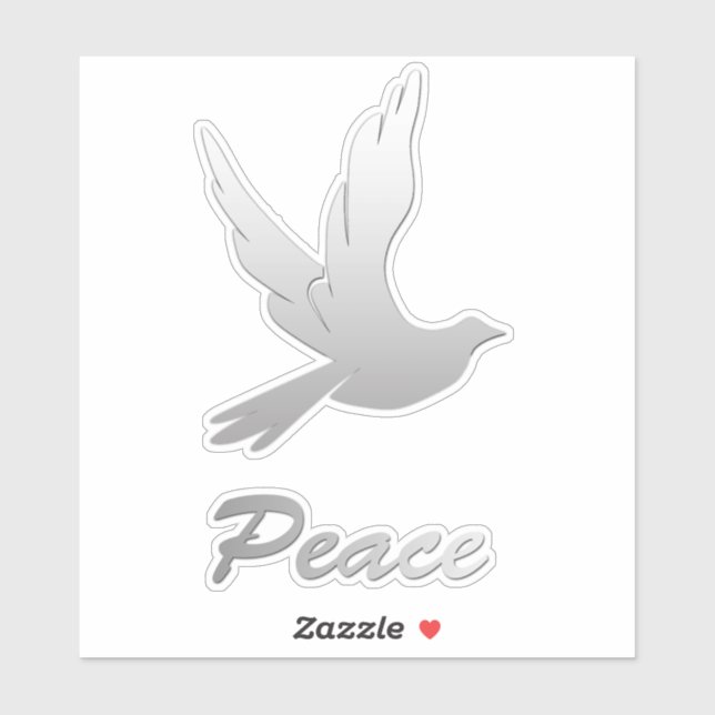 Sticker Peace Dove dans un dégradé d'argent (Feuille)