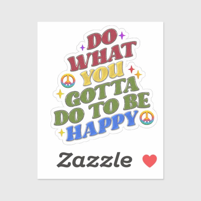 Sticker Peace Hippie Happy Encouragement Positivity  (Feuille)