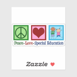 Sticker Peace Love Enseignant de l'éducation spéciale