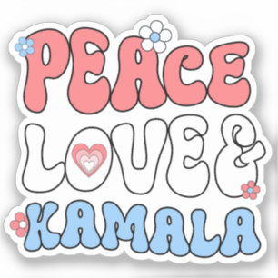 Sticker Peace Love et Kamala Harris 2024