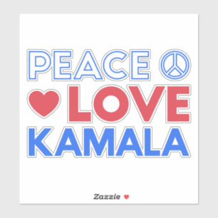 Sticker Peace Love Kamala I - Kamala Harris Pour Président