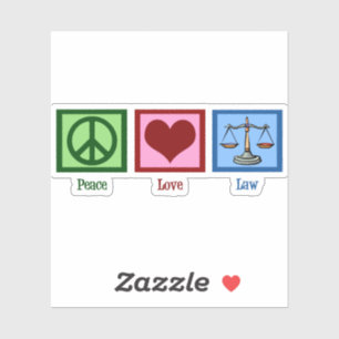 Sticker Peace Love Law migre Avocat