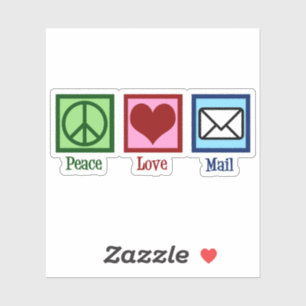 Sticker Peace Love Mail