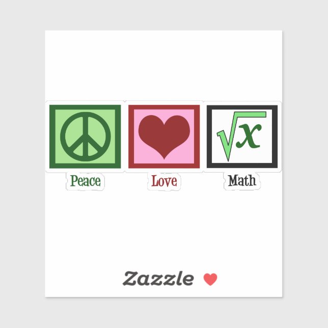 Sticker Peace Love Math (Feuille)