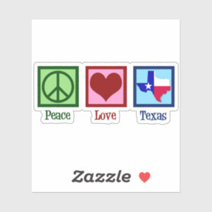 Sticker Peace Love Texas Fier Texan