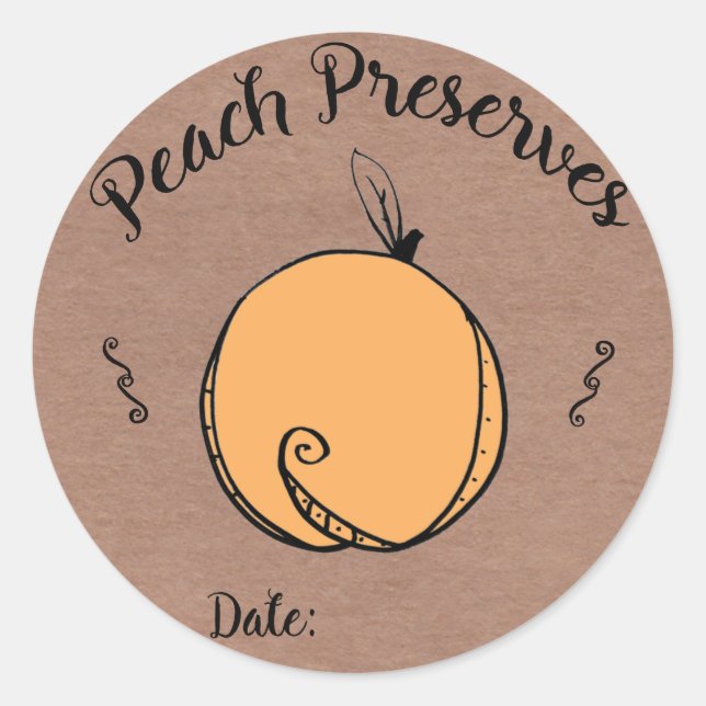 Sticker Peach Preserve avec espace pour la date (Devant)