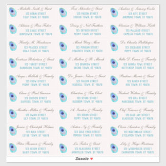 Sticker Peacock Feather Moderne Mariage Guest Adresse Stic