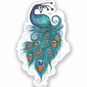 Sticker Peacock Feathers