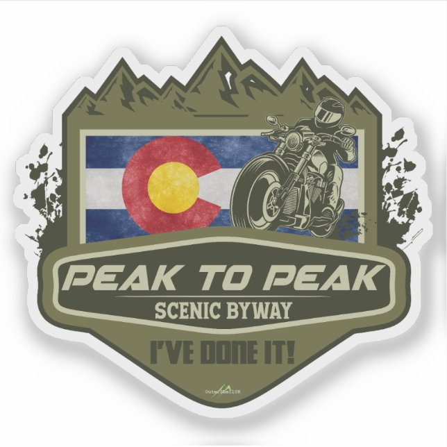 Sticker Peak to Peak Scenic Byway Motorcycle 01 (Devant)