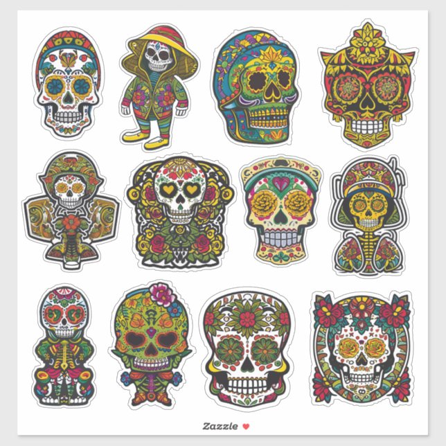 Sticker Peau de sucre Art 12 pièces Folk Art Pack (Feuille)