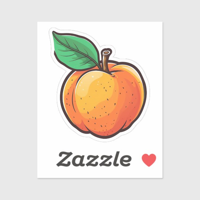 Sticker Pêche de dessin animé (Feuille)