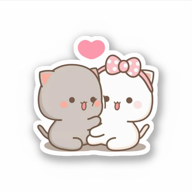 Sticker Pêche Et Chat Goma Mochi (Devant)
