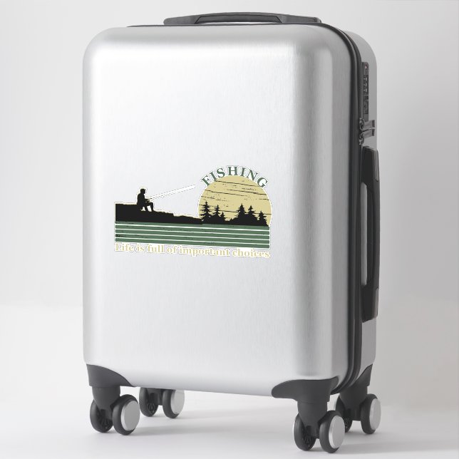 Sticker Pêche vintage amusante (Sur valise)