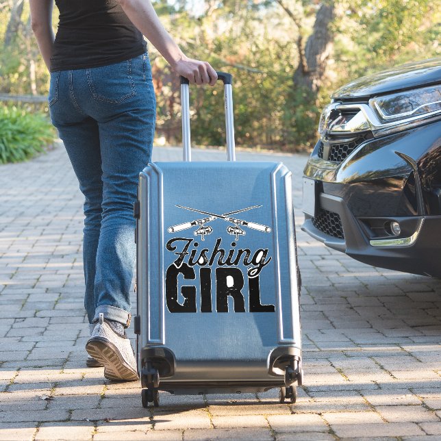 Sticker pêcheur femme fille pêche pêche (Valise Insitu)