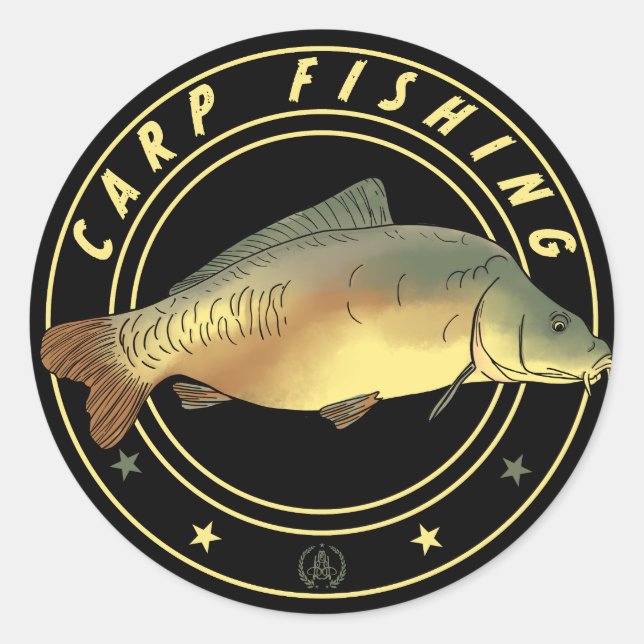 Sticker pêcheur pêcheur de pêche à la carpe (Devant)