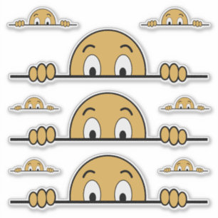 Sticker Peeer Cartoon Visage Contour Coupe