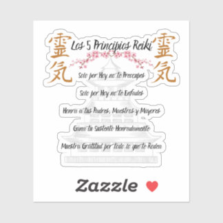 Sticker pegatina 5 principios reiki