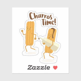 Sticker Pegatina de vinilo mexican churros with chocolate