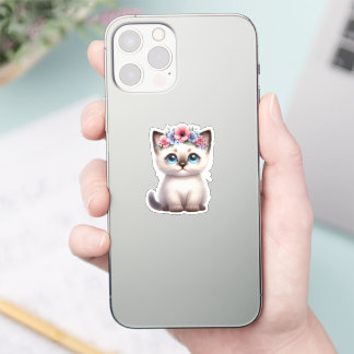 Sticker Pegatina Gatito Kawaii Adorable