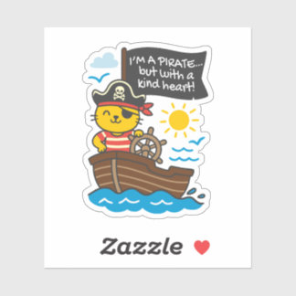 Sticker Pegatina gato pirata – Soy un pirata… ¡pero con bu