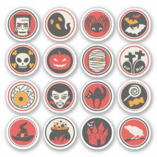 Sticker Pegatinas circulares de Halloween