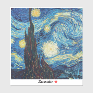 Sticker Peinture à l'huile impasto vintage La nuit étoilée