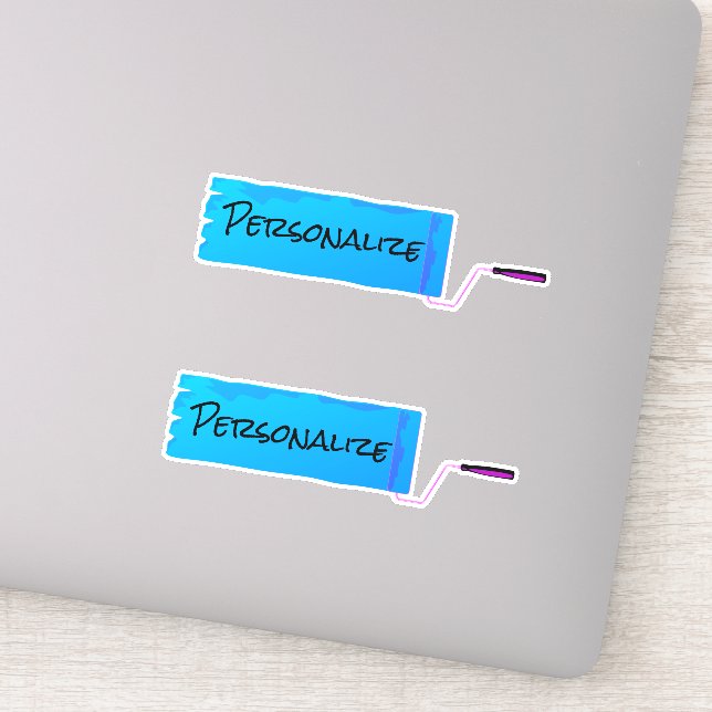 Sticker Peinture à rouleaux bleu (Détail)