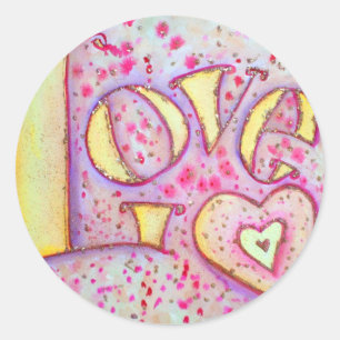 Sticker Peinture d'Art Mot Rose Doux