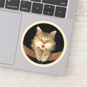 Sticker Peinture de chat Mad - Cute Original Cat Art
