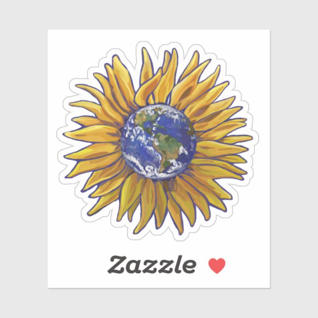 Sticker Peinture de la Terre de tournesol (Feuille)