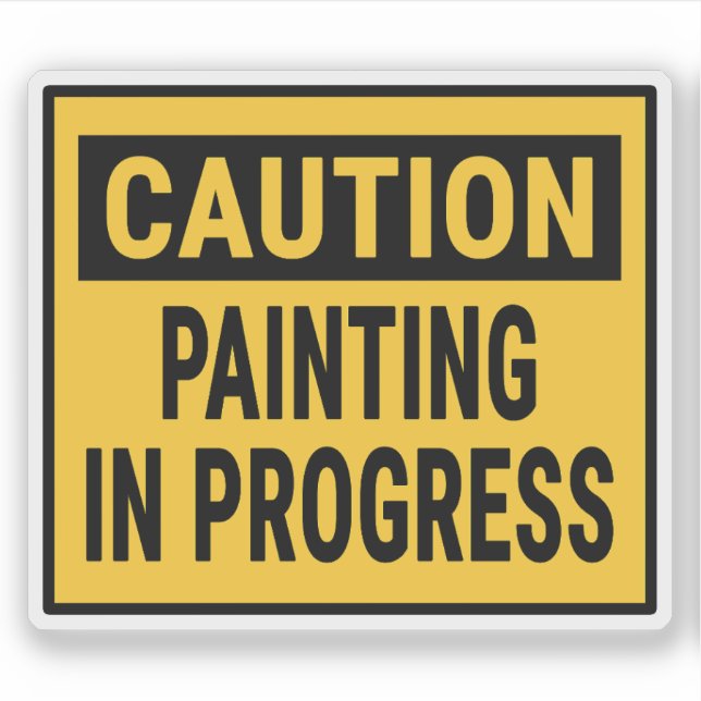 Sticker Peinture de prudence en cours (Devant)