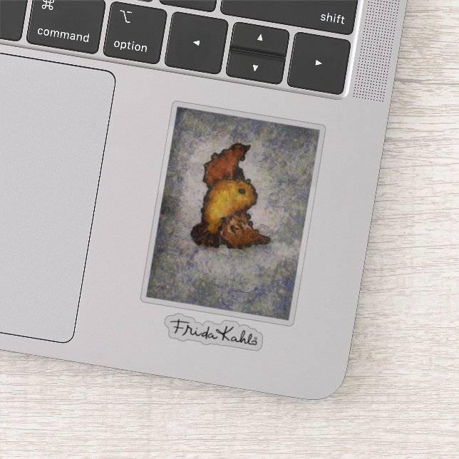 Sticker Peinture d'oiseaux à la Frida Kahlo Monet (Détail)